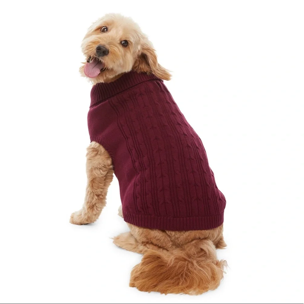 Maroon St Johns Bark Dog Sweater nwt small